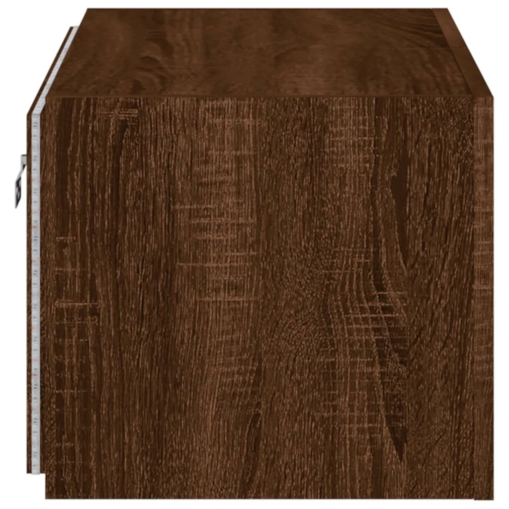 Tv-Wandmeubel Met Led-Verlichting 60X35X31 Cm Bruineikenkleurig