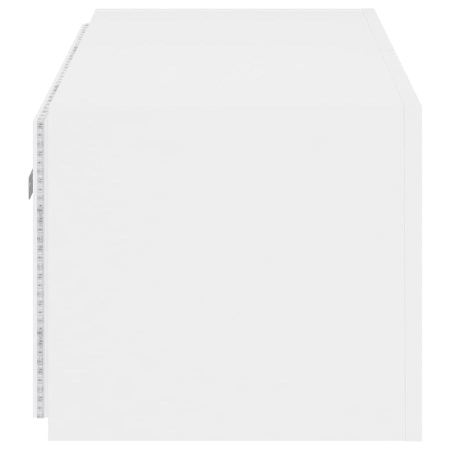 Tv-Wandmeubel Met Led-Verlichting 80X35X31 Cm Wit
