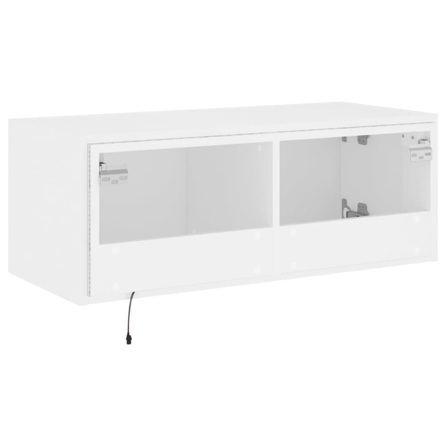 Tv-Wandmeubel Met Led-Verlichting 80X35X31 Cm Wit