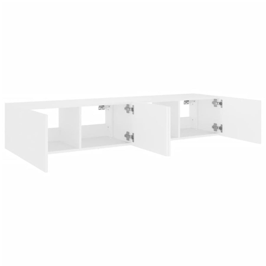 Tv-Wandmeubels Met Led-Verlichting 2 St 80X35X31 Cm Wit