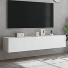 Tv-wandmeubel 80x35x31 cm wit 2 stuks
