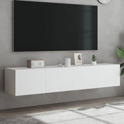 TV cabinets with LED lighting 2 pcs 80x35x31 cm white