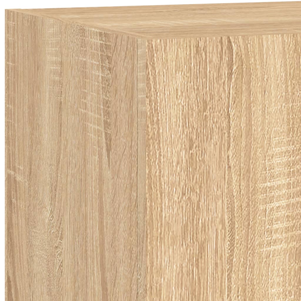 Tv-Wandmeubel Met Led-Verlichting 80X35X31 Cm Sonoma Eikenkleur