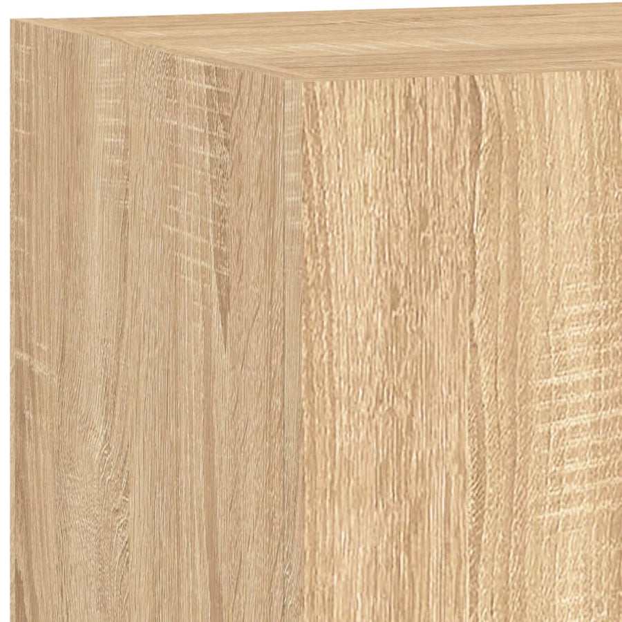 Tv-Wandmeubel Met Led-Verlichting 80X35X31 Cm Sonoma Eikenkleur