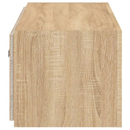 Tv-Wandmeubel Met Led-Verlichting 80X35X31 Cm Sonoma Eikenkleur