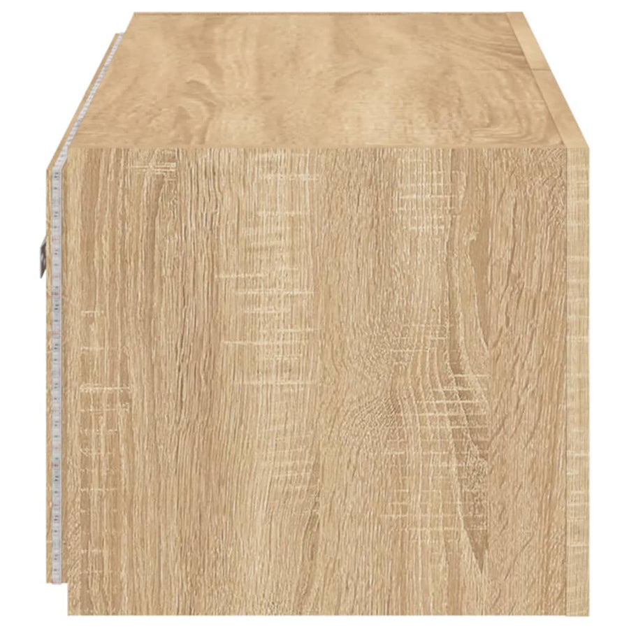 Tv-Wandmeubel Met Led-Verlichting 80X35X31 Cm Sonoma Eikenkleur