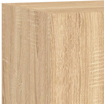 Tv-Wandmeubels Met Led 2 St 80X35X31 Cm Sonoma Eikenkleurig