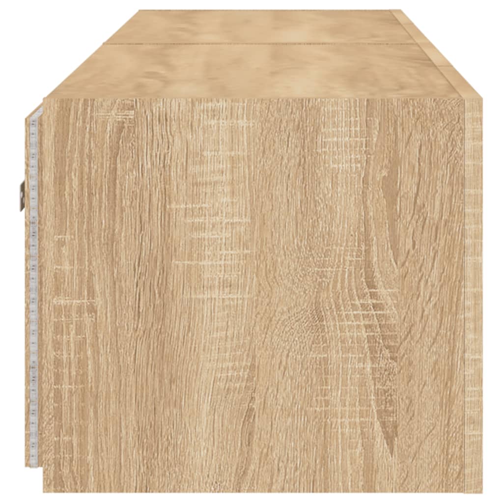 Tv-Wandmeubels Met Led 2 St 80X35X31 Cm Sonoma Eikenkleurig