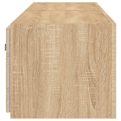 Tv-Wandmeubels Met Led 2 St 80X35X31 Cm Sonoma Eikenkleurig