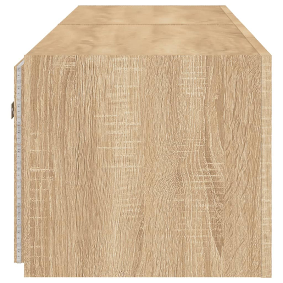 Tv-Wandmeubels Met Led 2 St 80X35X31 Cm Sonoma Eikenkleurig