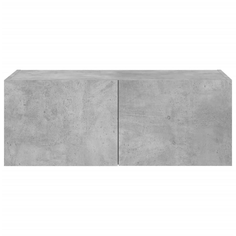 Tv-Wandmeubel Met Led-Verlichting 80X35X31 Cm Betongrijs