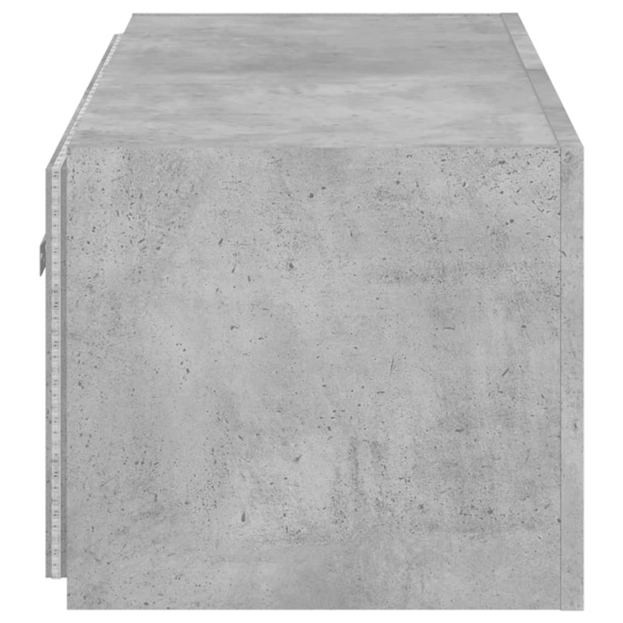 Tv-Wandmeubel Met Led-Verlichting 80X35X31 Cm Betongrijs