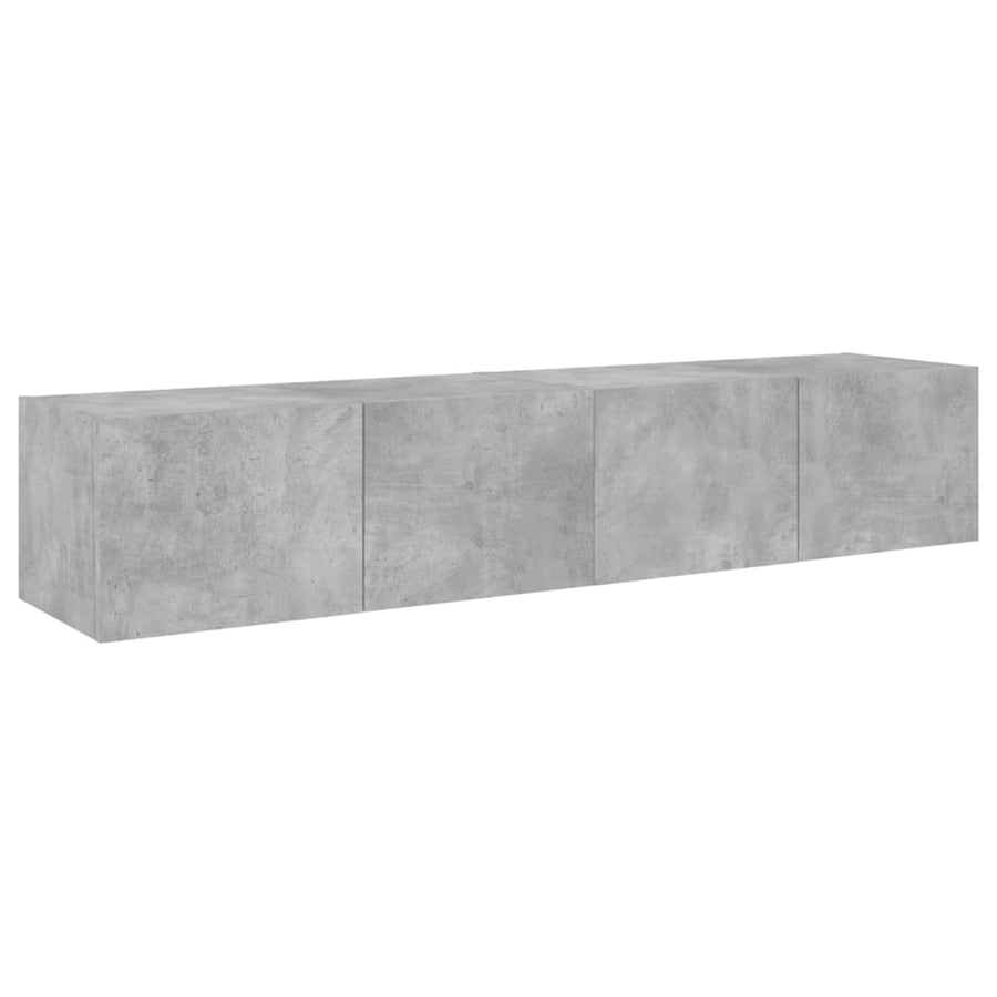 Tv-Wandmeubels Met Led-Verlichting 2 St 80X35X31 Cm Betongrijs