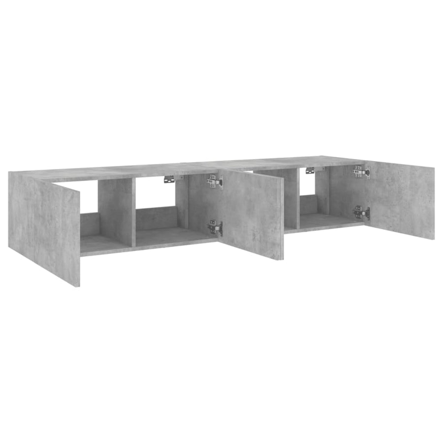 Tv-Wandmeubels Met Led-Verlichting 2 St 80X35X31 Cm Betongrijs