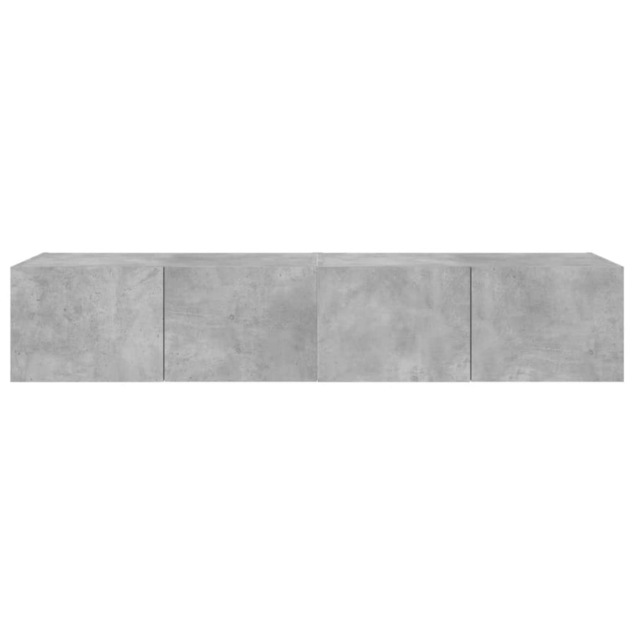 Tv-Wandmeubels Met Led-Verlichting 2 St 80X35X31 Cm Betongrijs