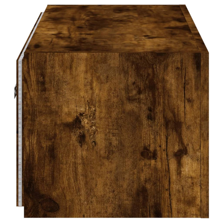 Tv-Wandmeubel Met Led-Verlichting 80X35X31 Cm Gerookt Eiken