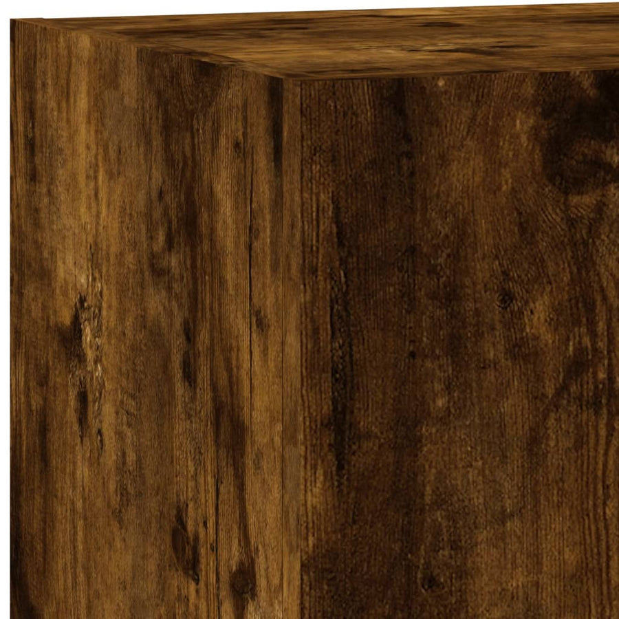 Tv-Wandmeubels Met Led 2 St 80X35X31 Cm Gerookt Eikenkleurig