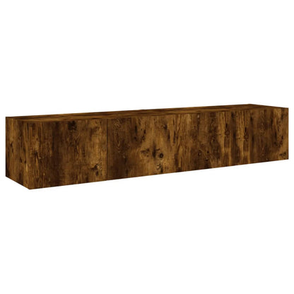 Tv-Wandmeubels Met Led 2 St 80X35X31 Cm Gerookt Eikenkleurig