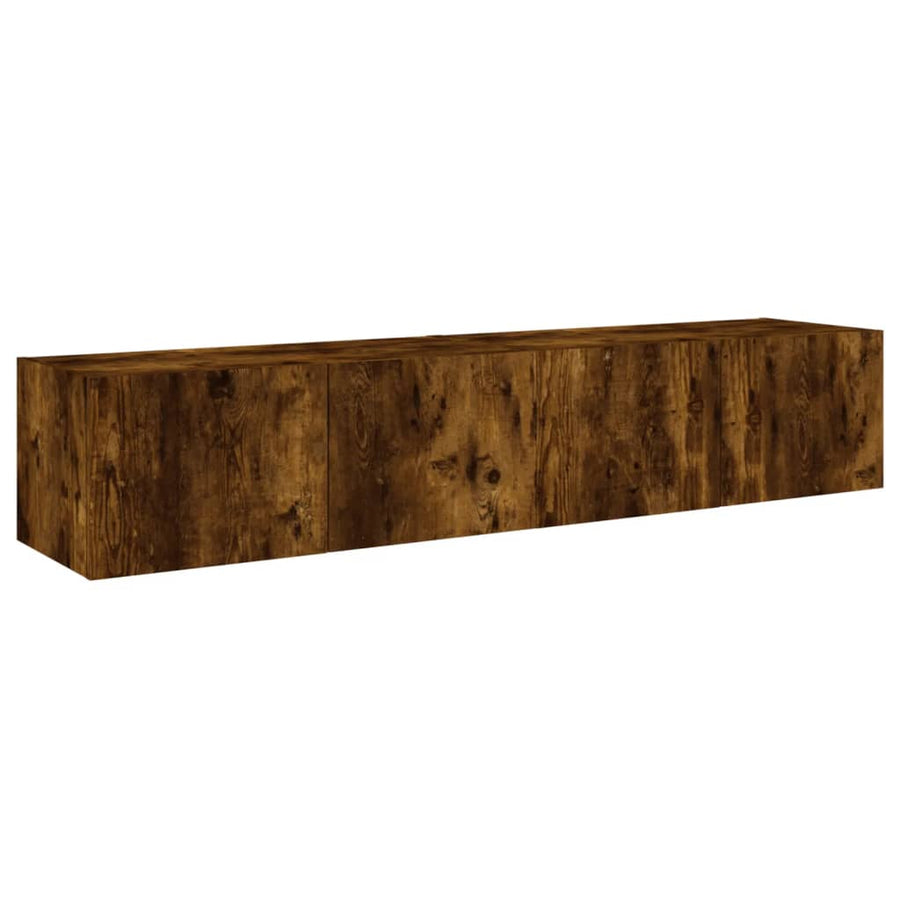 Tv-Wandmeubels Met Led 2 St 80X35X31 Cm Gerookt Eikenkleurig
