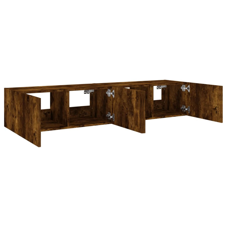 Tv-Wandmeubels Met Led 2 St 80X35X31 Cm Gerookt Eikenkleurig