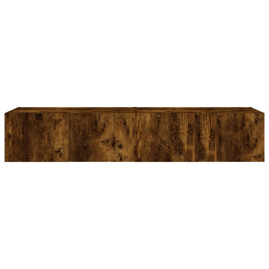 Tv-Wandmeubels Met Led 2 St 80X35X31 Cm Gerookt Eikenkleurig