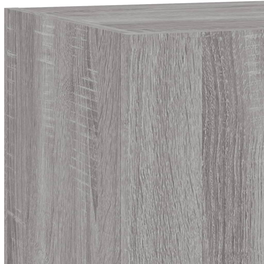 Tv-Wandmeubel Met Led-Verlichting 80X35X31 Cm Grijs Sonoma