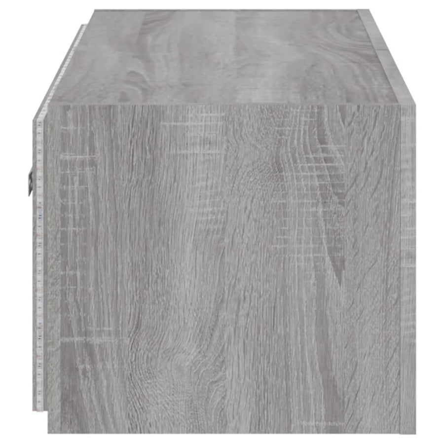 Tv-Wandmeubel Met Led-Verlichting 80X35X31 Cm Grijs Sonoma