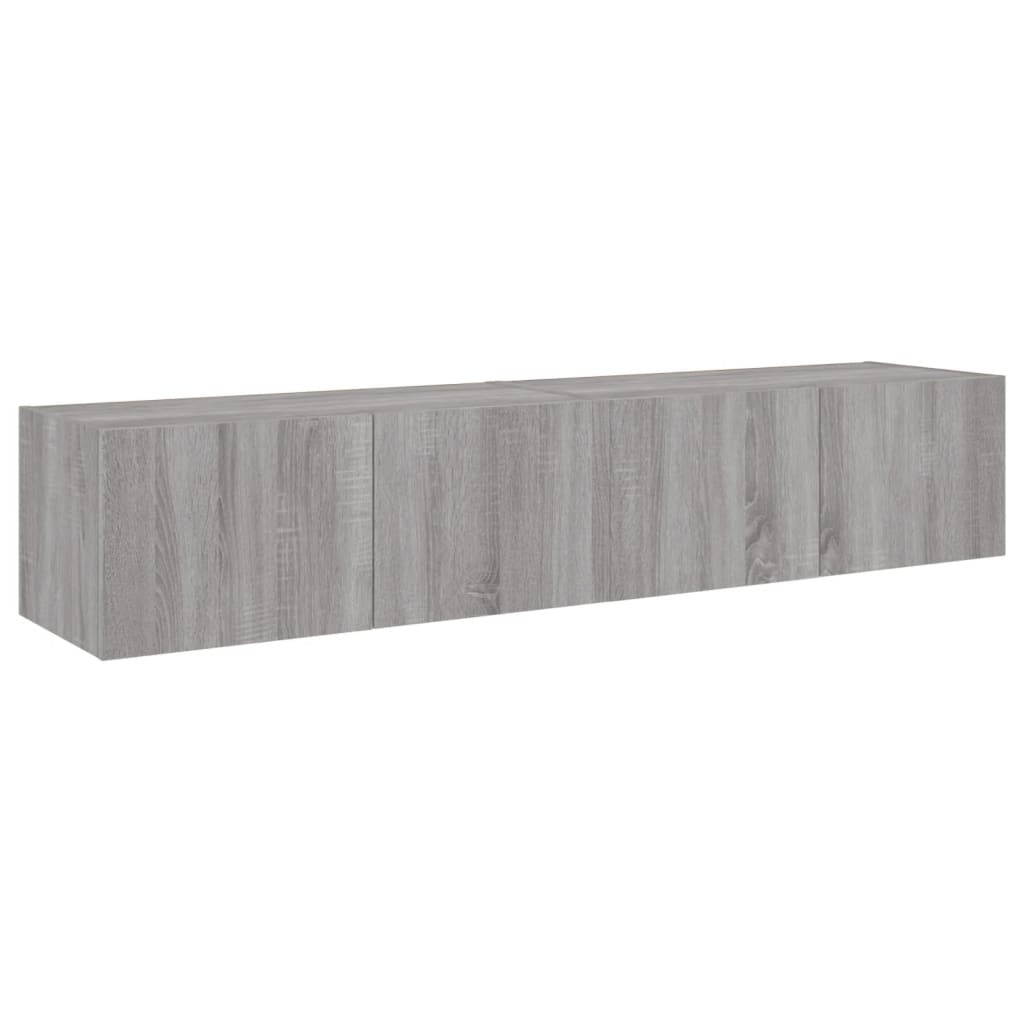Tv-Wandmeubels Met Led 2 St 80X35X31 Cm Grijs Sonoma