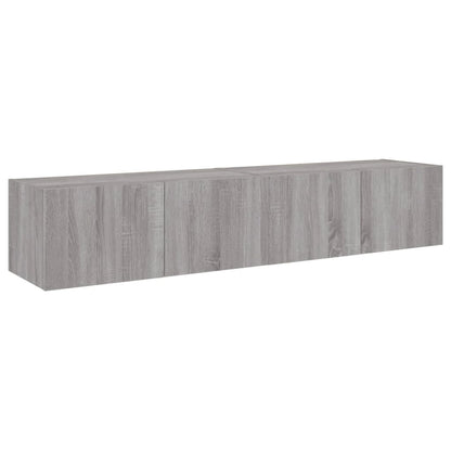Tv-Wandmeubels Met Led 2 St 80X35X31 Cm Grijs Sonoma