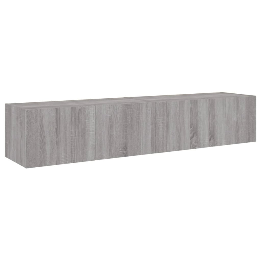 Tv-Wandmeubels Met Led 2 St 80X35X31 Cm Grijs Sonoma