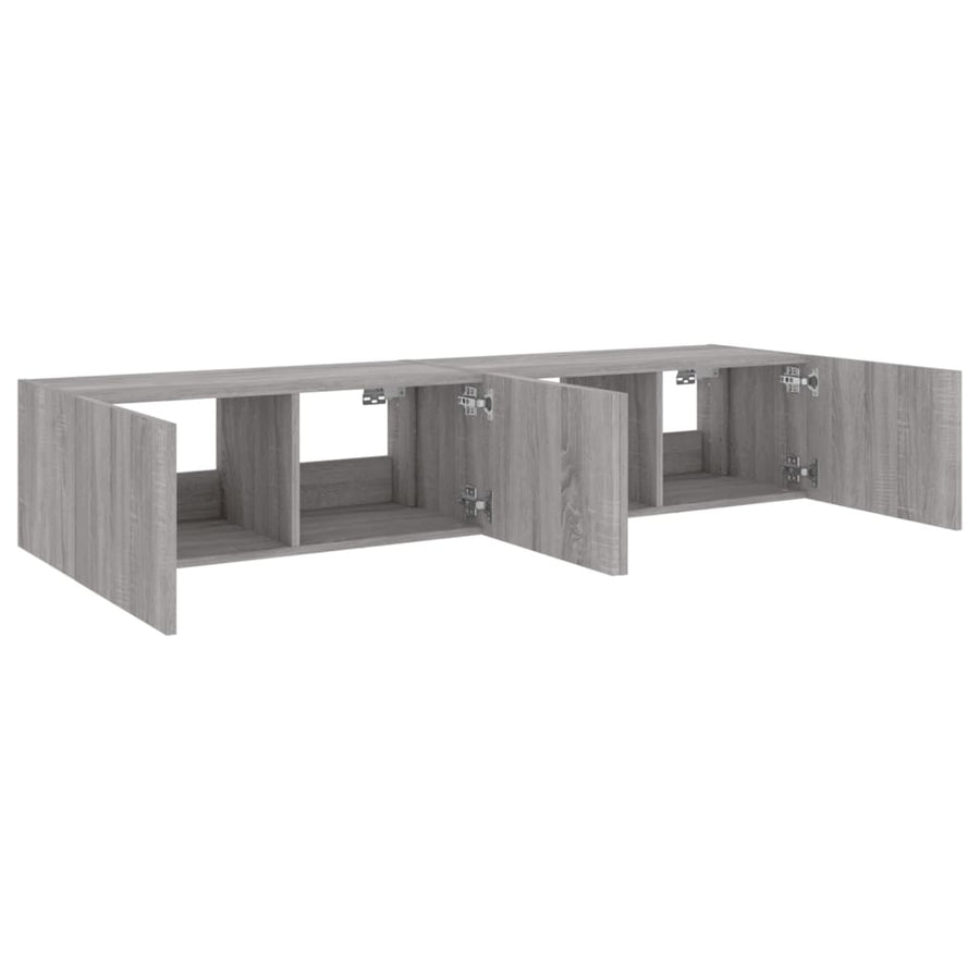 Tv-Wandmeubels Met Led 2 St 80X35X31 Cm Grijs Sonoma