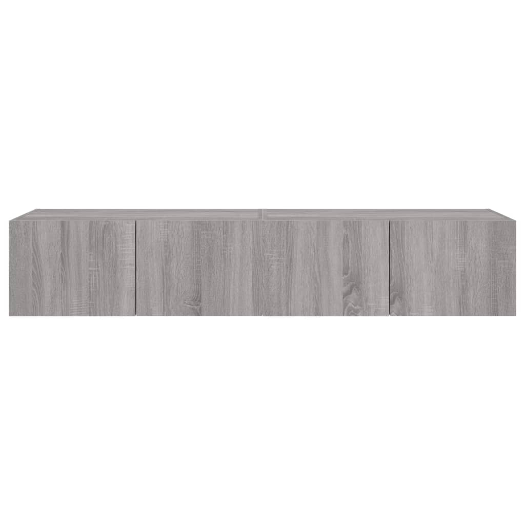 Tv-Wandmeubels Met Led 2 St 80X35X31 Cm Grijs Sonoma