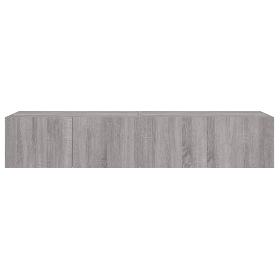 Tv-Wandmeubels Met Led 2 St 80X35X31 Cm Grijs Sonoma