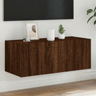 Tv-wandmeubel 80x35x31 cm bruineiken met led-verlichting