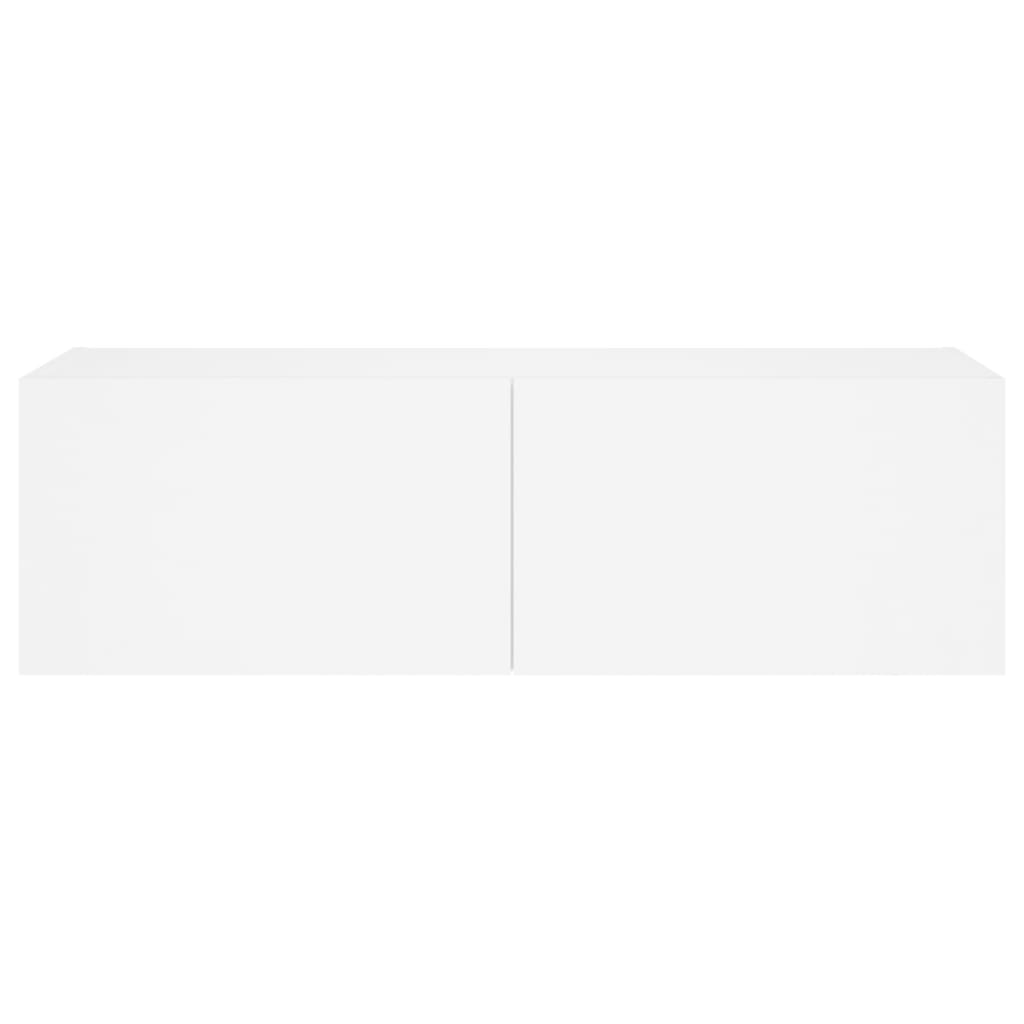 Tv-Wandmeubel Met Led-Verlichting 100X35X31 Cm Wit