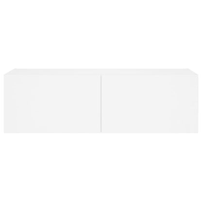Tv-Wandmeubel Met Led-Verlichting 100X35X31 Cm Wit