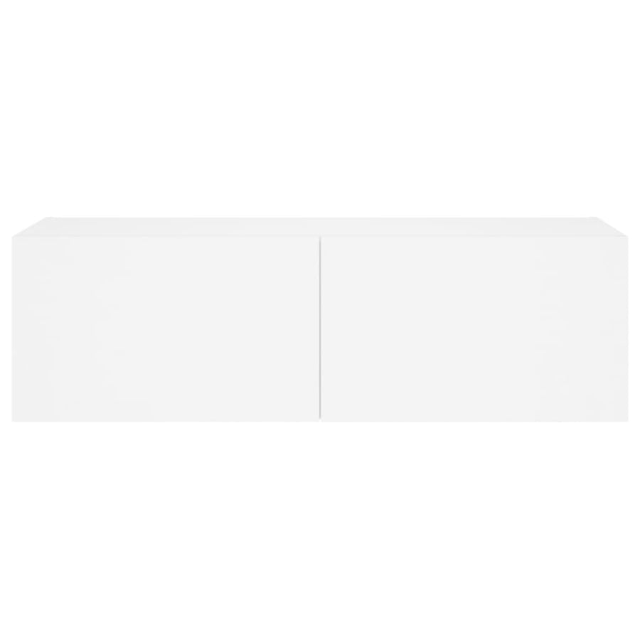 Tv-Wandmeubel Met Led-Verlichting 100X35X31 Cm Wit