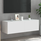 TV cabinet with LED lighting 100x35x31 cm white