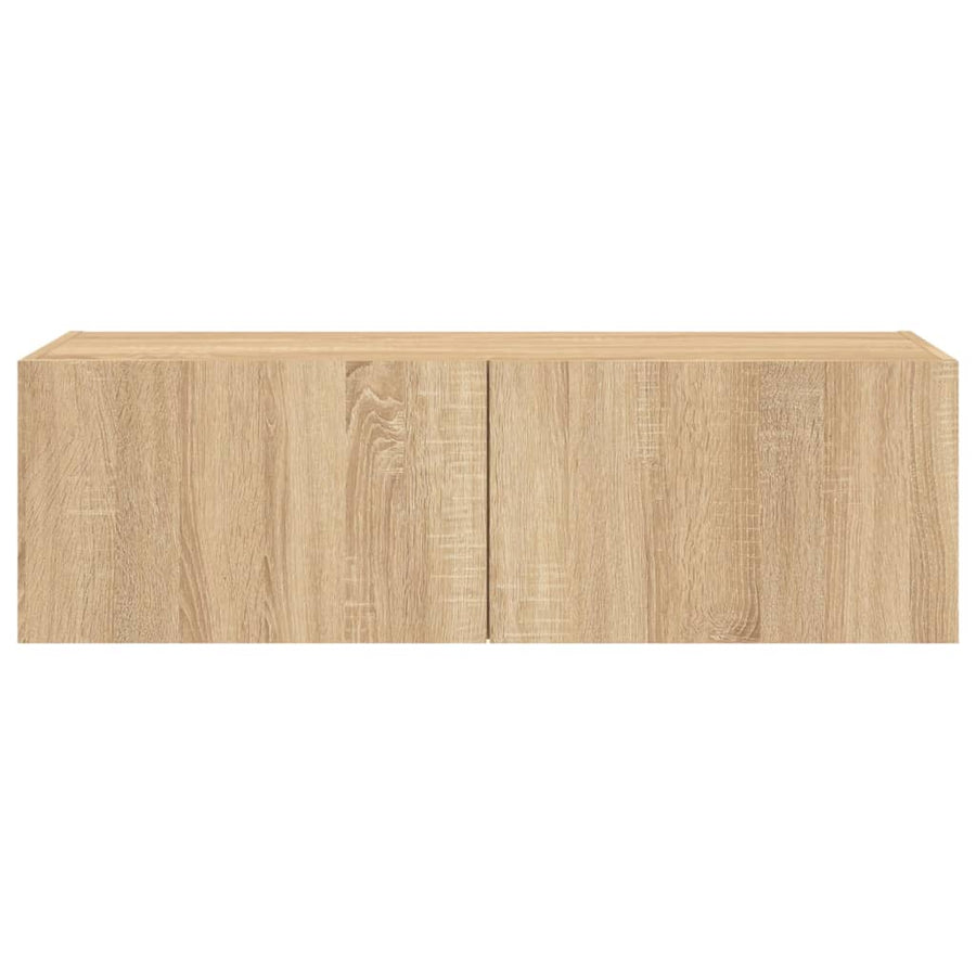 Tv-Wandmeubel Met Led-Verlichting 100X35X31 Cm Sonoma Eiken