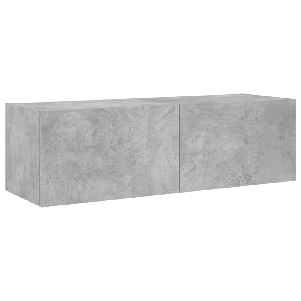 Tv-Wandmeubel Met Led-Verlichting 100X35X31 Cm Betongrijs