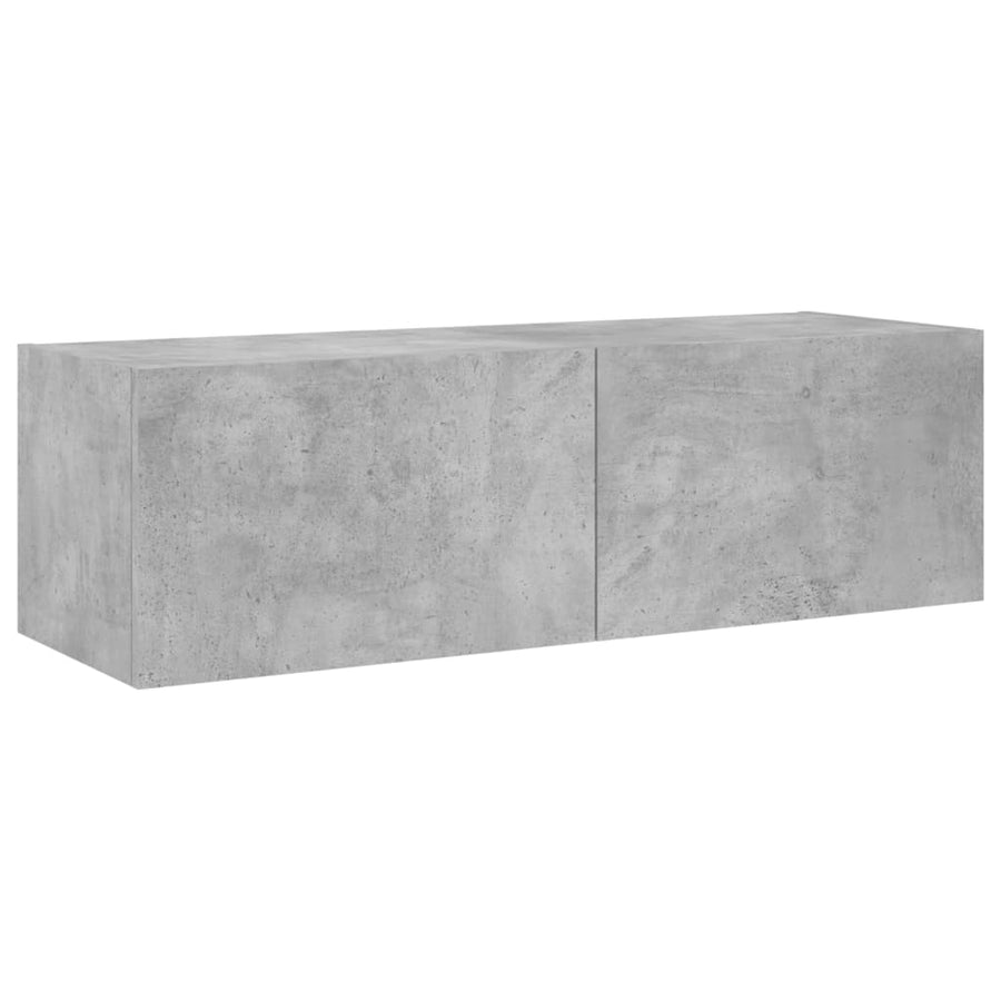 Tv-Wandmeubel Met Led-Verlichting 100X35X31 Cm Betongrijs