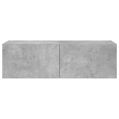 Tv-Wandmeubel Met Led-Verlichting 100X35X31 Cm Betongrijs