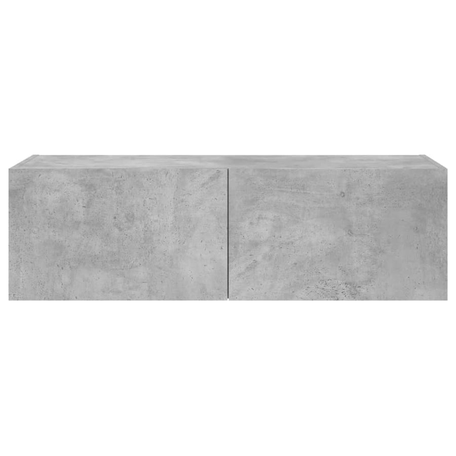Tv-Wandmeubel Met Led-Verlichting 100X35X31 Cm Betongrijs