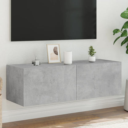 Tv-Wandmeubel Met Led-Verlichting 100X35X31 Cm Betongrijs