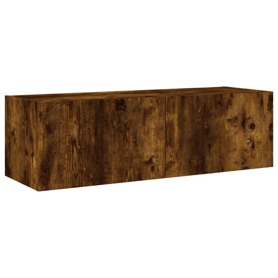 Tv-Wandmeubel Met Led-Verlichting 100X35X31 Cm Gerookt Eiken