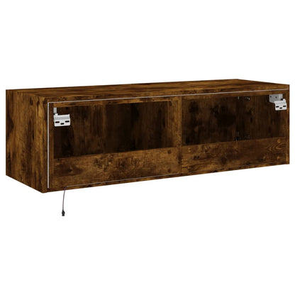 Tv-Wandmeubel Met Led-Verlichting 100X35X31 Cm Gerookt Eiken