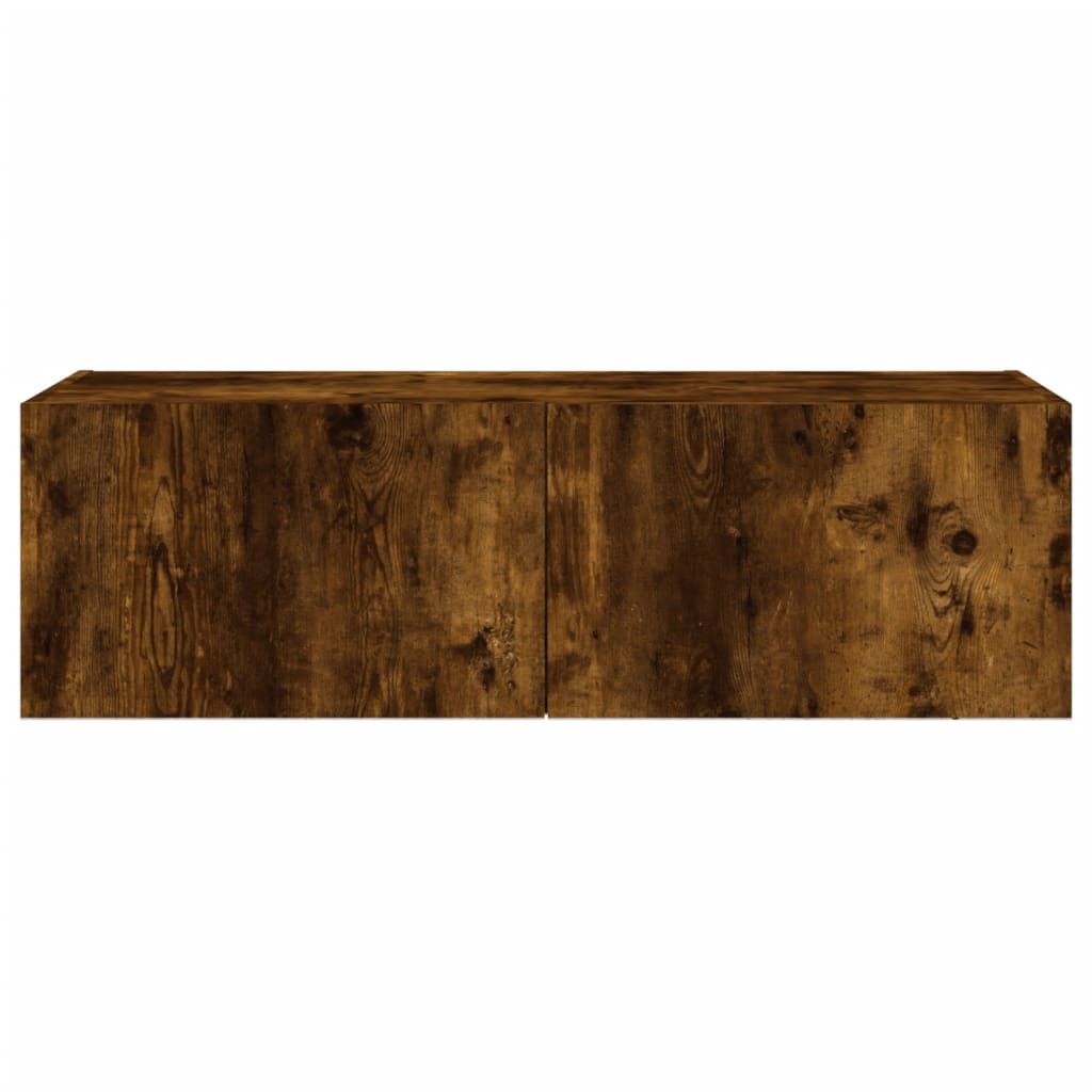 Tv-Wandmeubel Met Led-Verlichting 100X35X31 Cm Gerookt Eiken