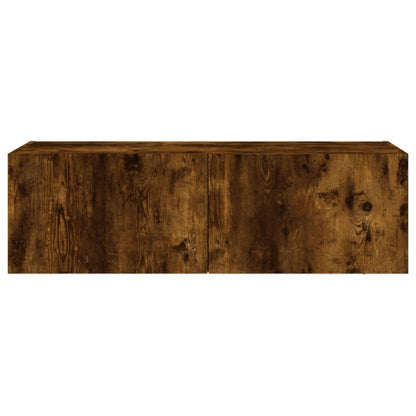 Tv-Wandmeubel Met Led-Verlichting 100X35X31 Cm Gerookt Eiken