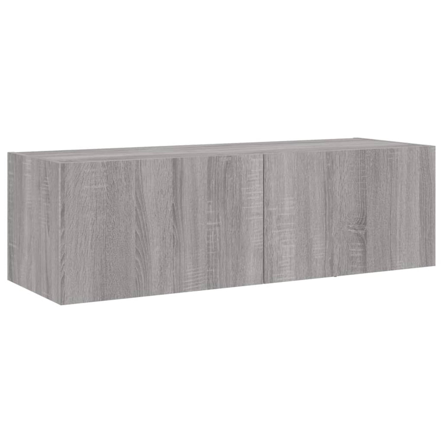 Tv-Wandmeubel Met Led-Verlichting 100X35X31 Cm Grijs Sonoma