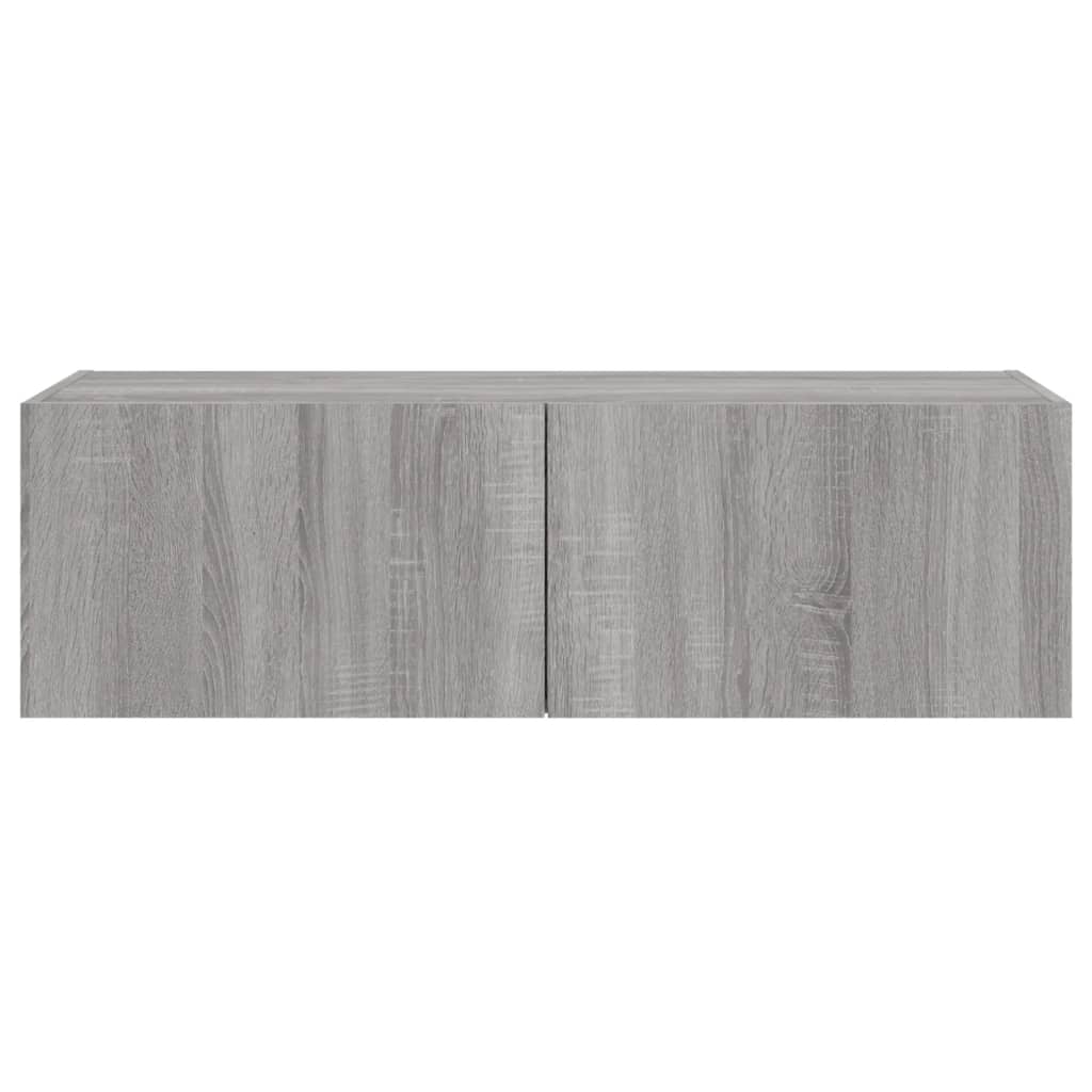 Tv-Wandmeubel Met Led-Verlichting 100X35X31 Cm Grijs Sonoma